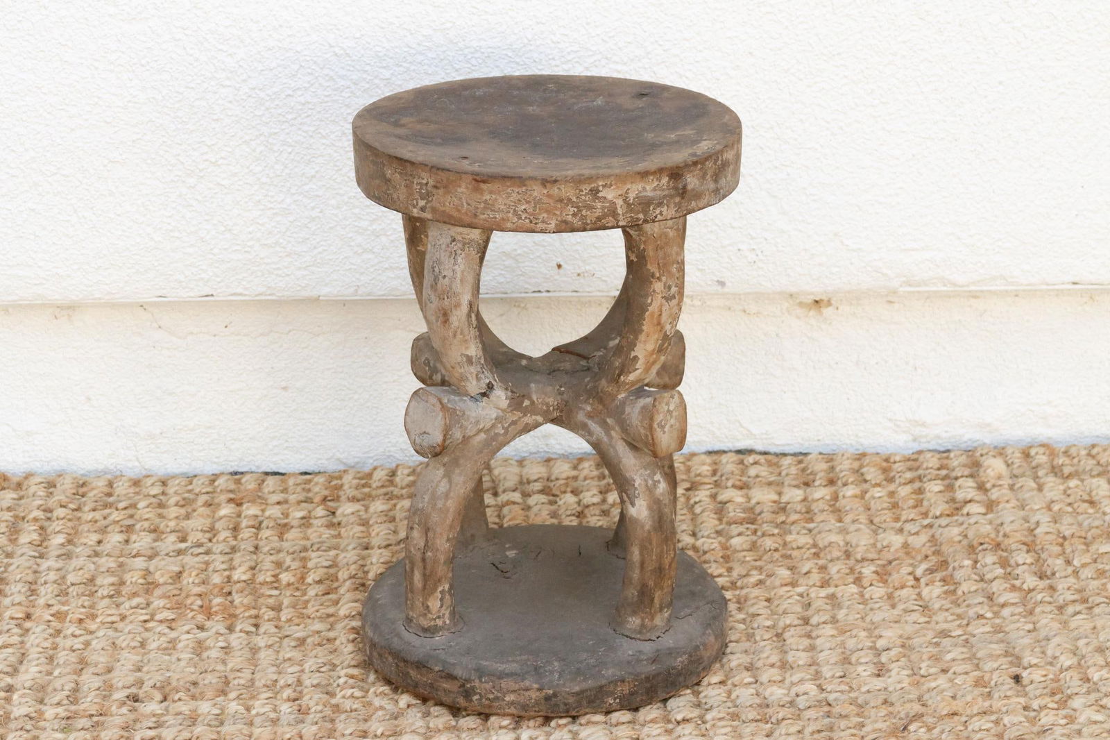 Antique Oxidized Wood Spider Stool - 3