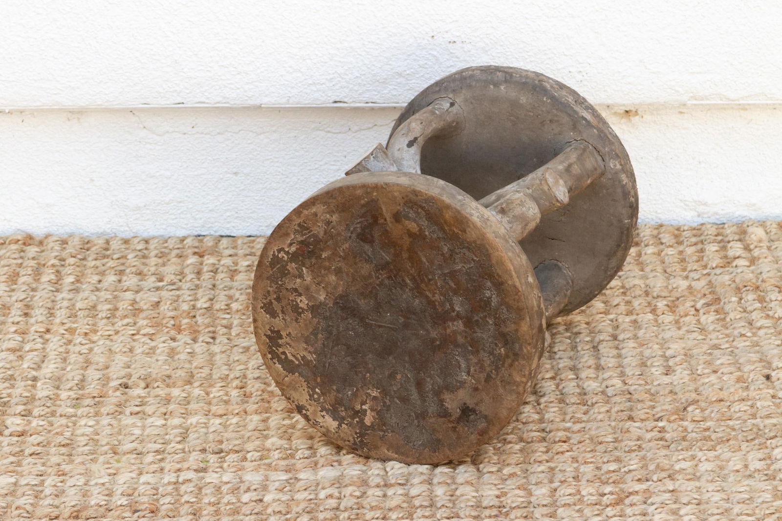 Antique Oxidized Wood Spider Stool - 8