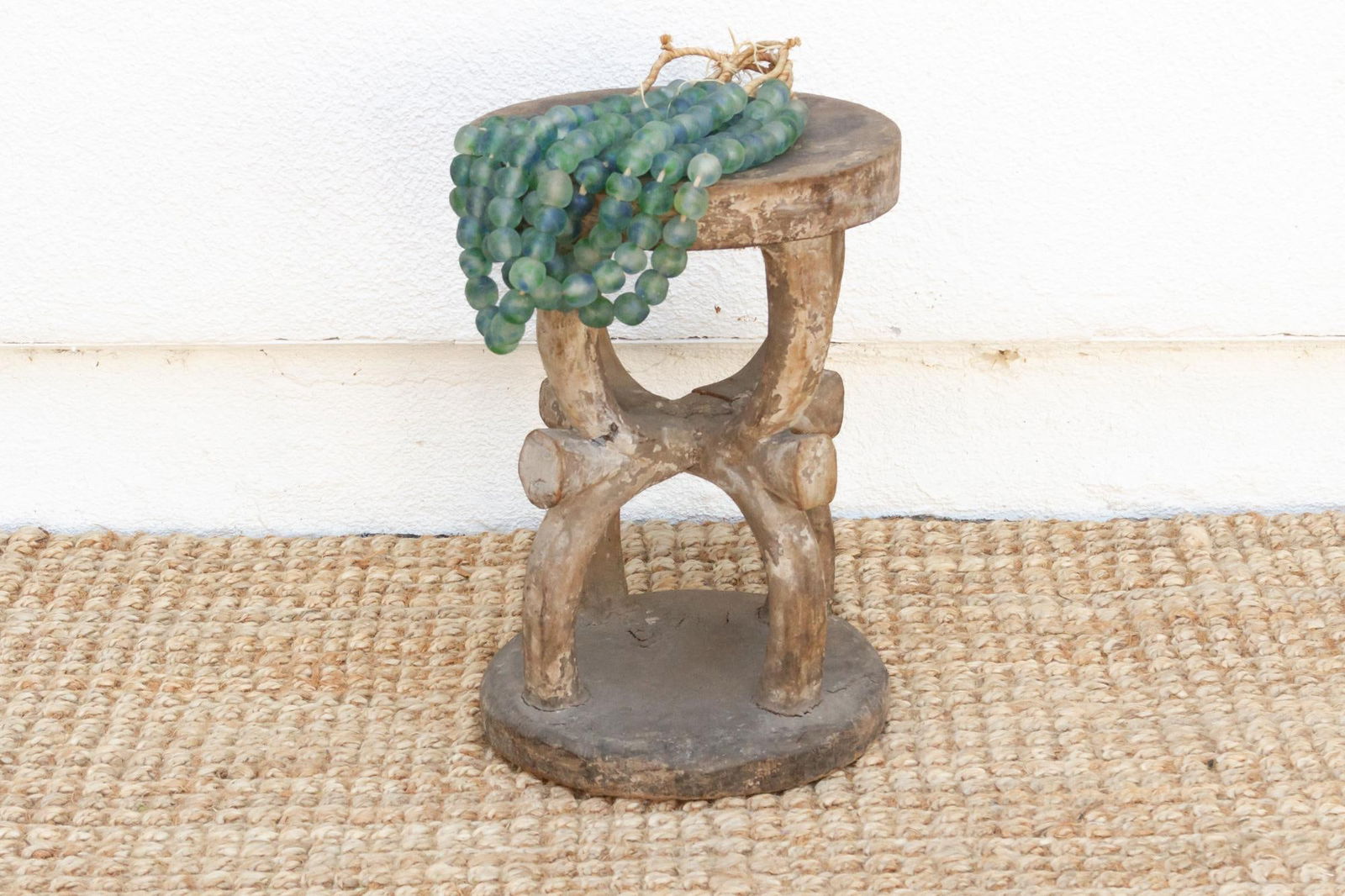 Antique Oxidized Wood Spider Stool - 9