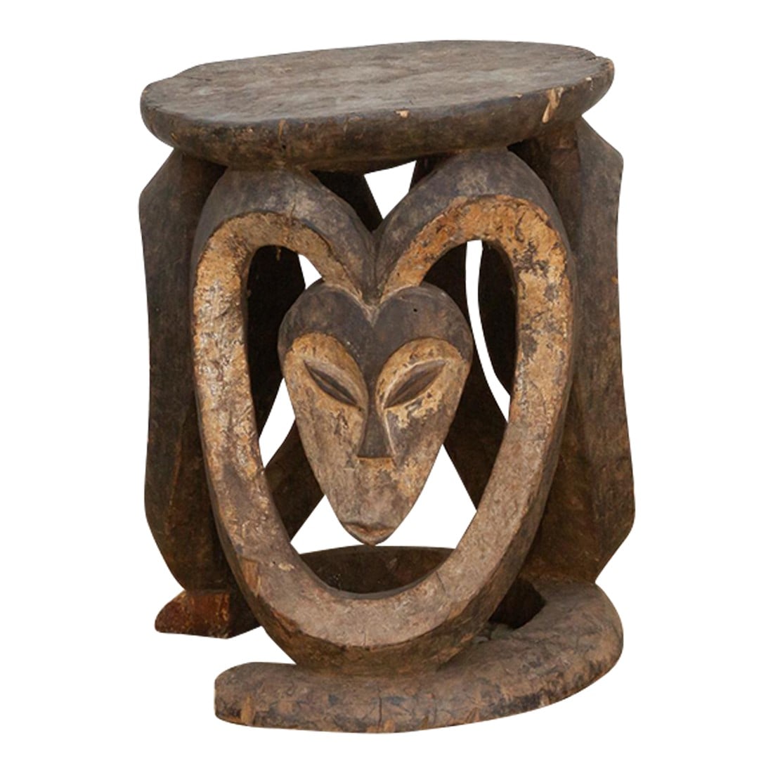 Antique Carved & Painted African Eket Stool (1 of 9)