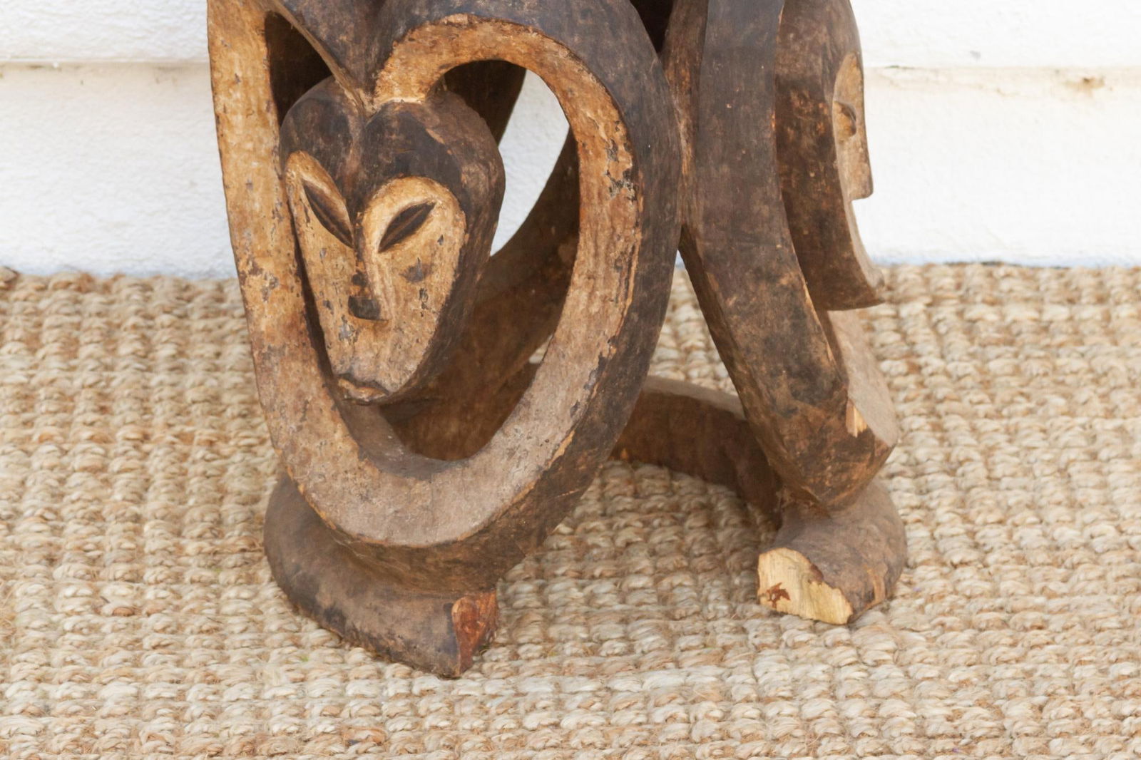 Antique Carved & Painted African Eket Stool - 5