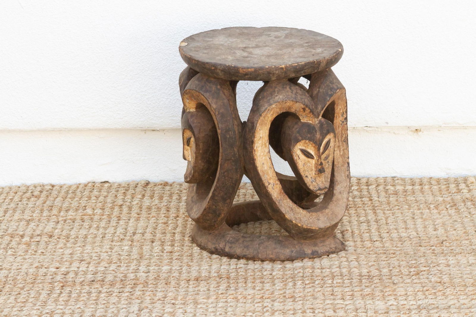 Antique Carved & Painted African Eket Stool - 6