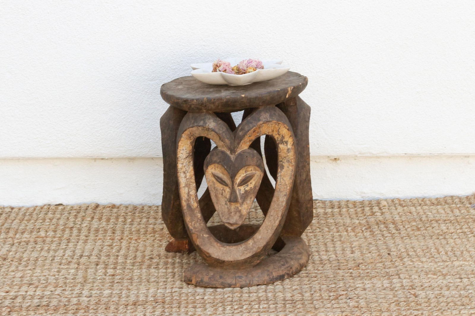 Antique Carved & Painted African Eket Stool - 9