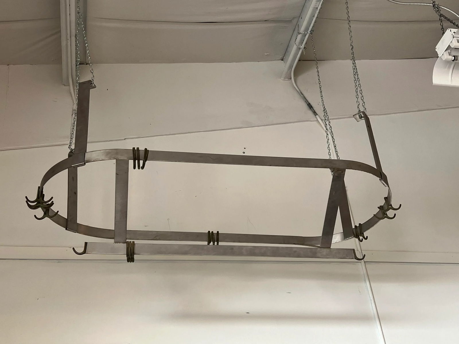 Late 20th Century Large Oval Stainless Pot Hanger - 3