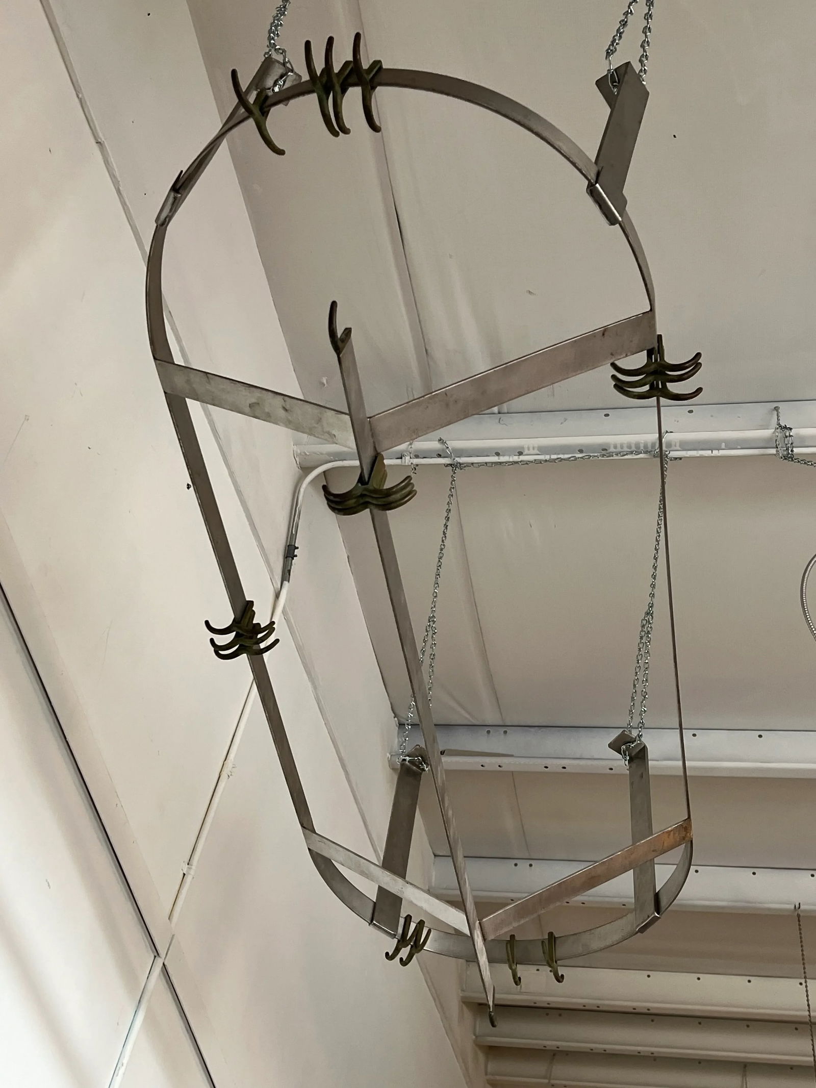 Late 20th Century Large Oval Stainless Pot Hanger - 4