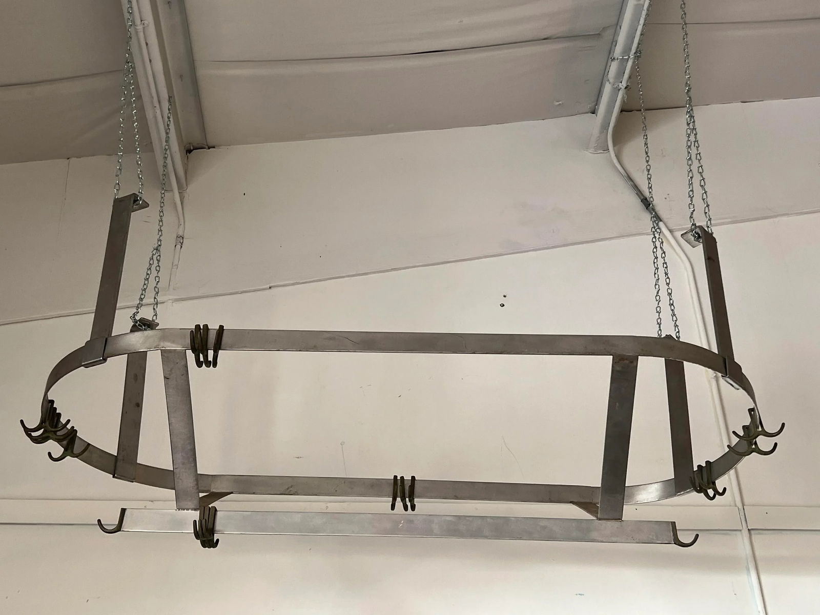 Late 20th Century Large Oval Stainless Pot Hanger - 7