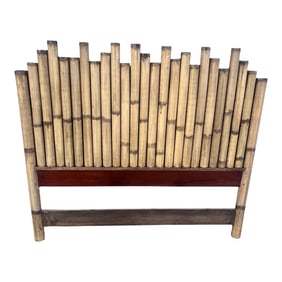 1980s Coastal Island Style Queen Bamboo Headboard