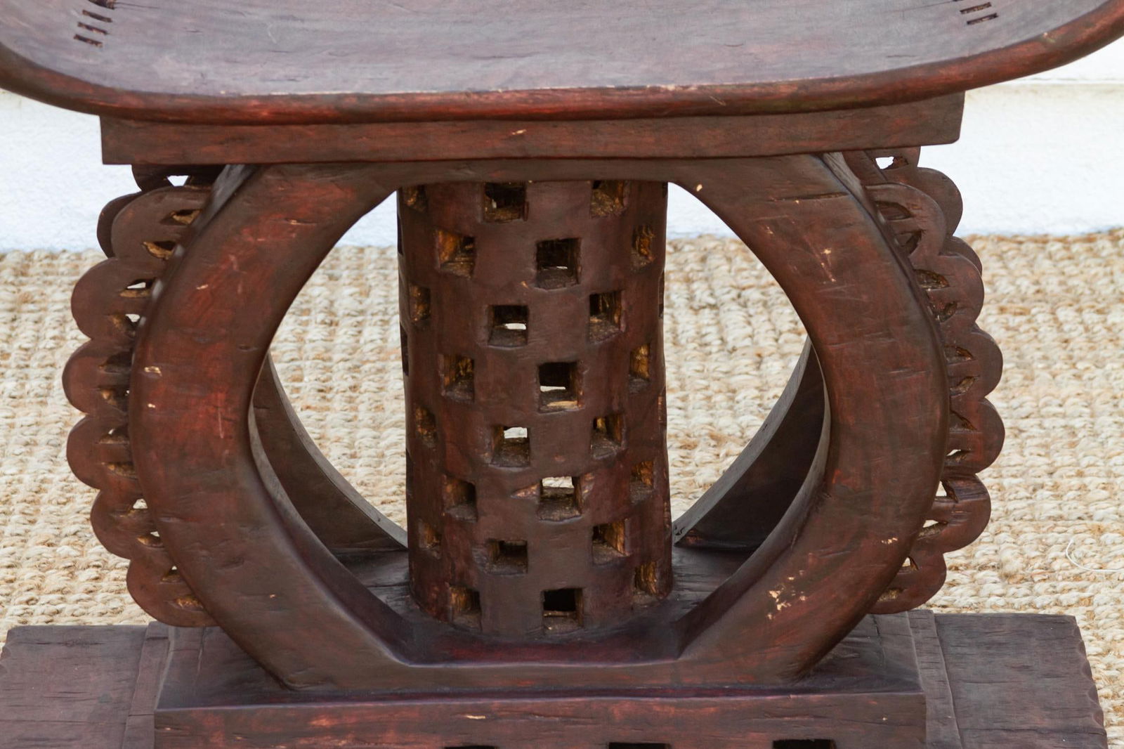 Large Vintage African Tribal Ashanti Stool - 3