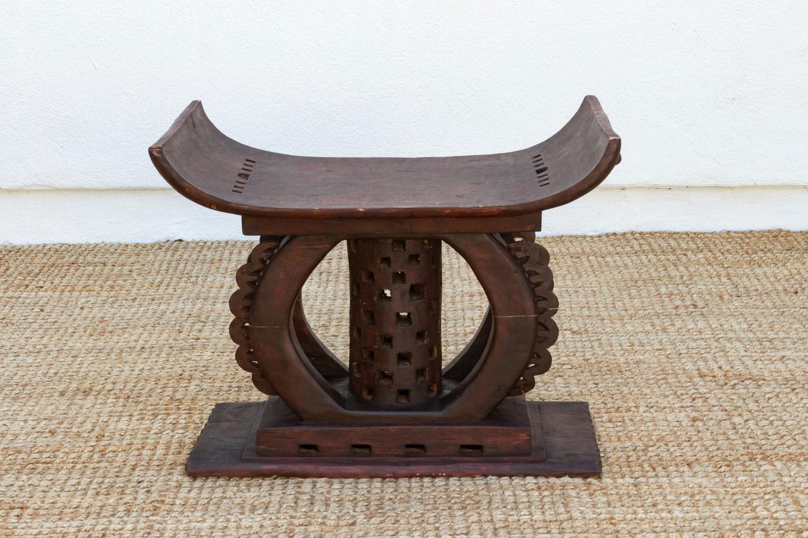 Large Vintage African Tribal Ashanti Stool - 8