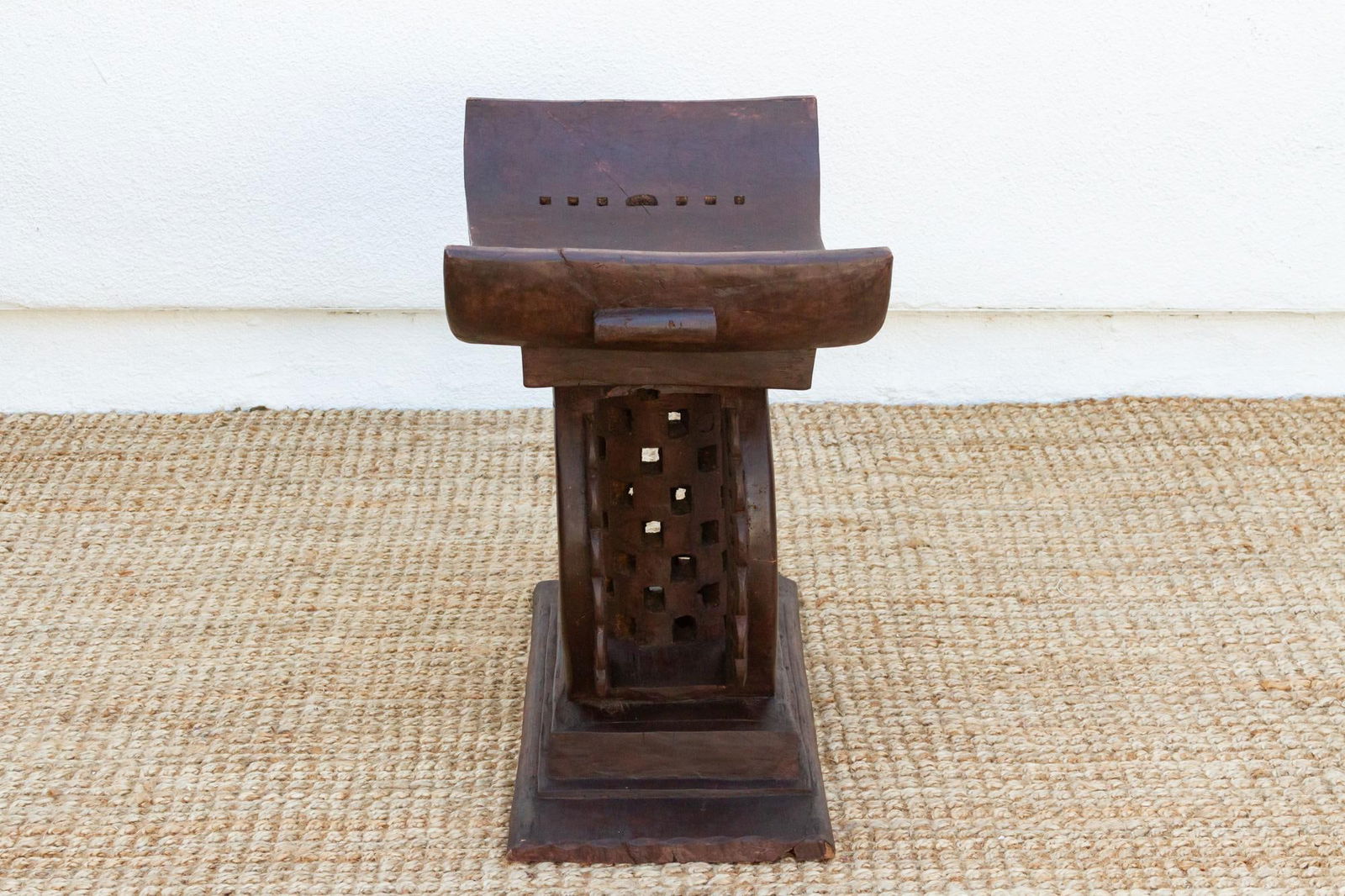 Large Vintage African Tribal Ashanti Stool - 9