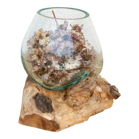 Small Glass & Driftwood Bowl