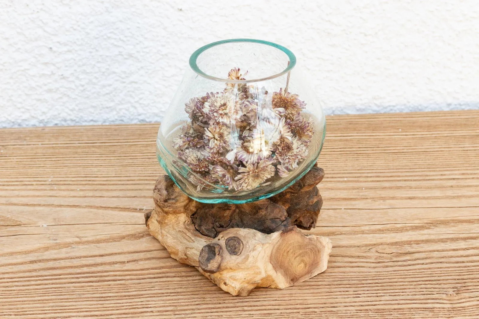 Small Glass & Driftwood Bowl - 5