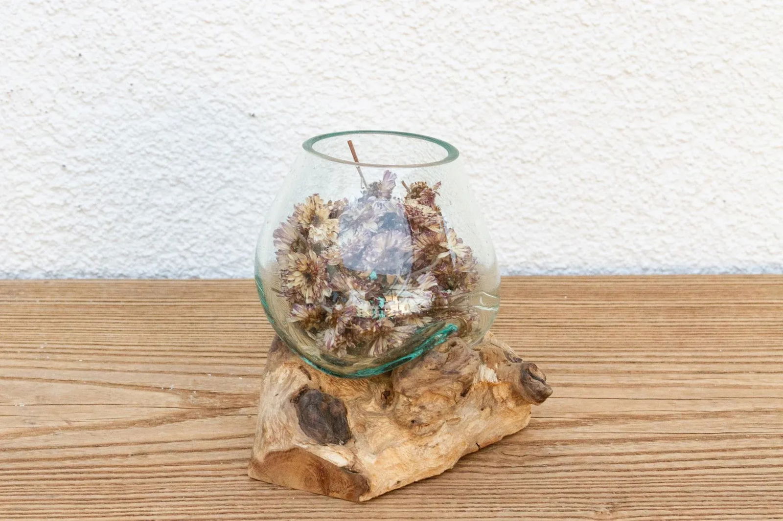 Small Glass & Driftwood Bowl - 7