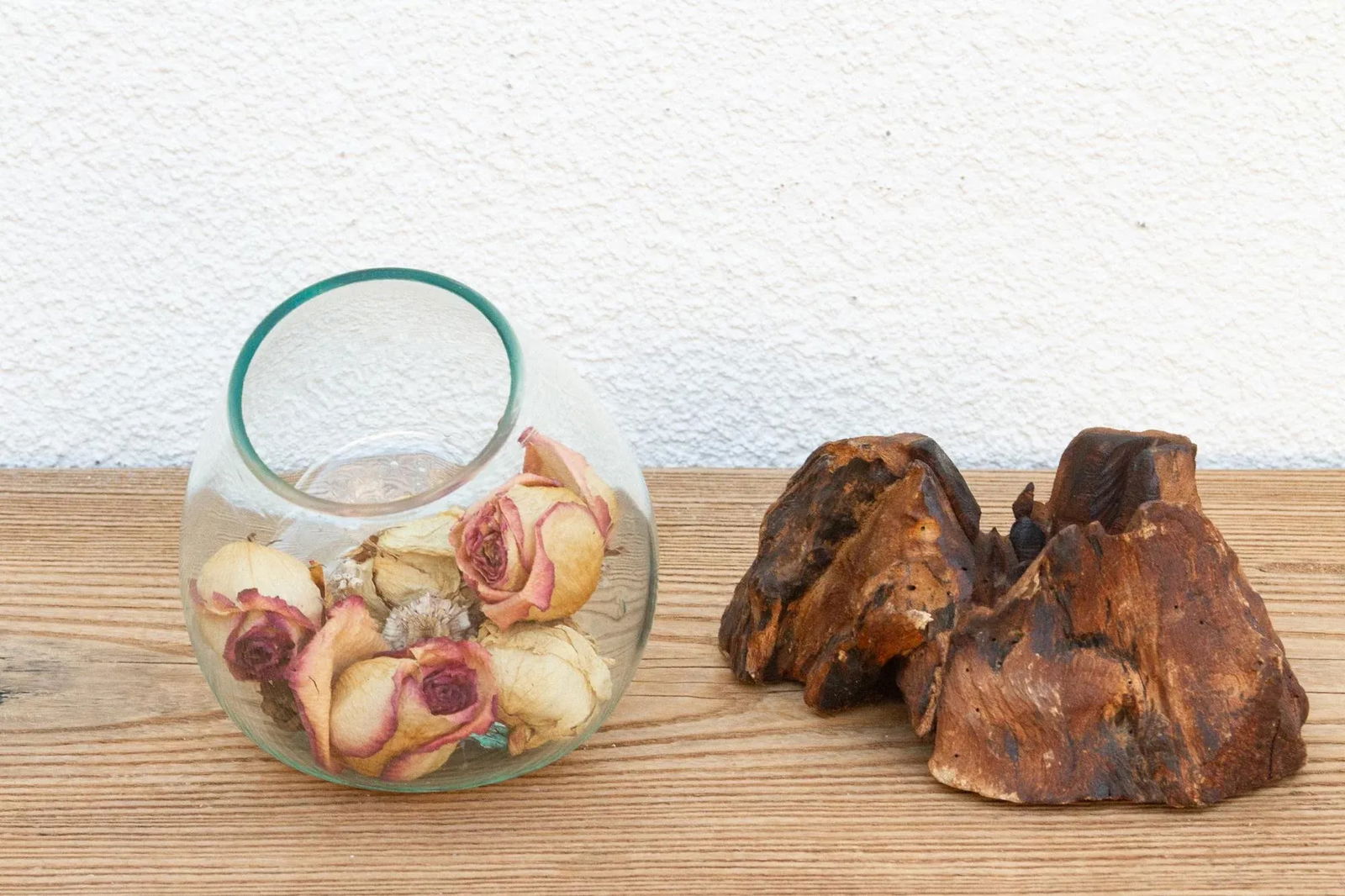 Rustic Modern Glass Bowl on Driftwood - 4