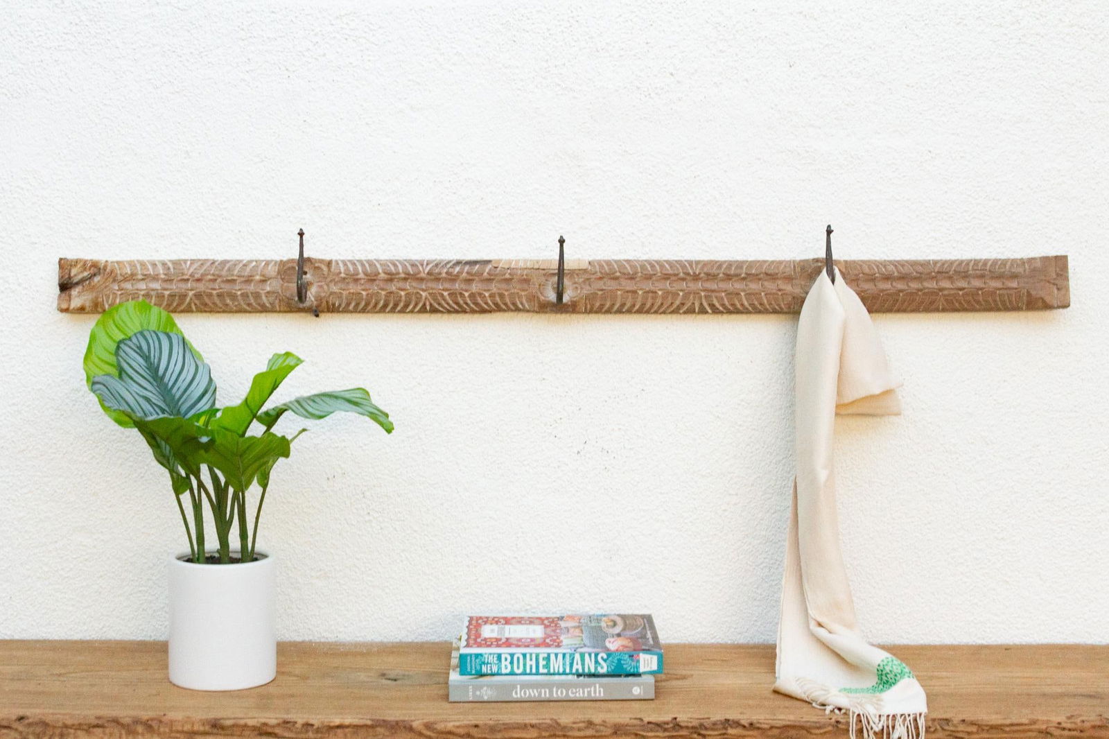 Antique Indian Carving Wall Hook - 2