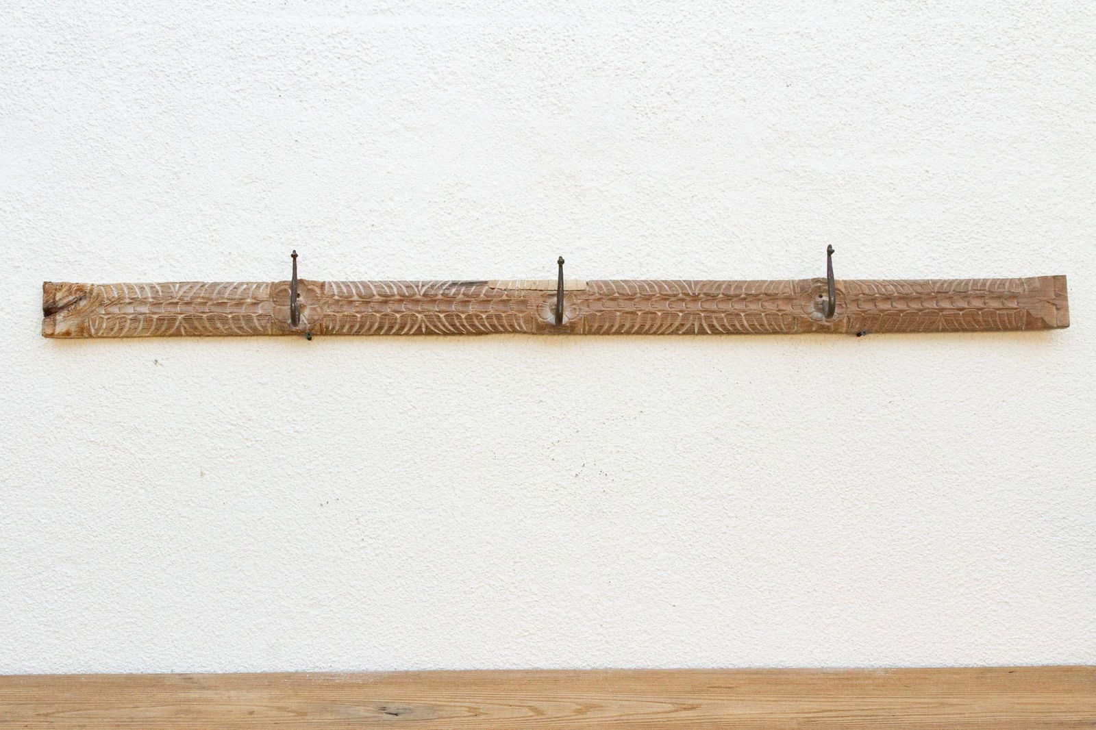 Antique Indian Carving Wall Hook - 3