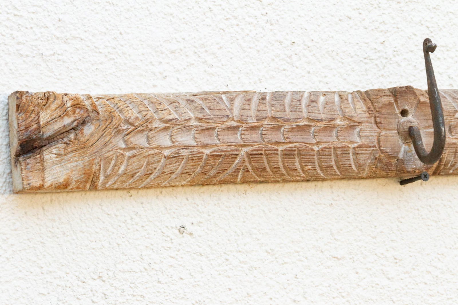 Antique Indian Carving Wall Hook - 4