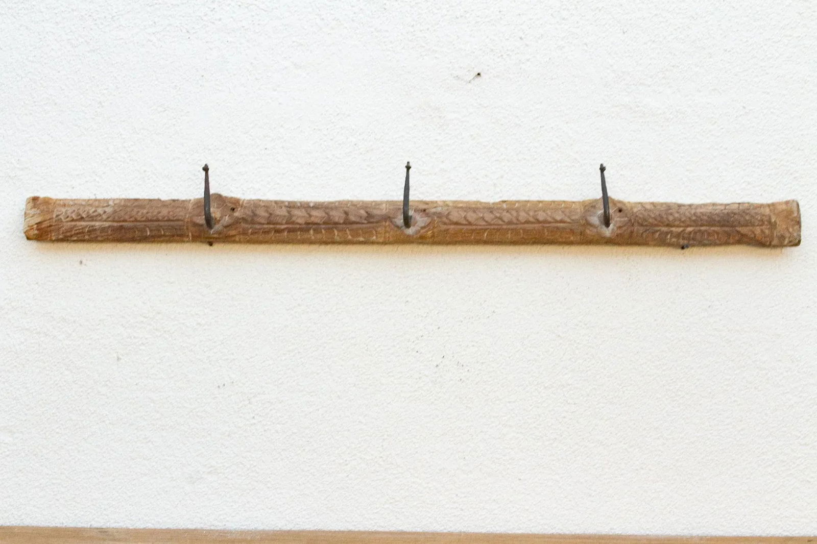 Primitive Carved Bleached Wood Wall Art - 3