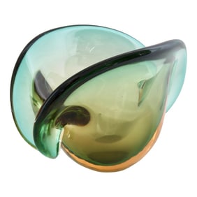 Italian Murano Glass Clam Shell Vase