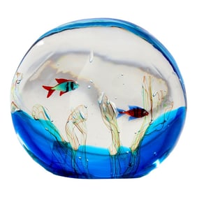 Licio Zantti Signed Murano Glass Fishbowl