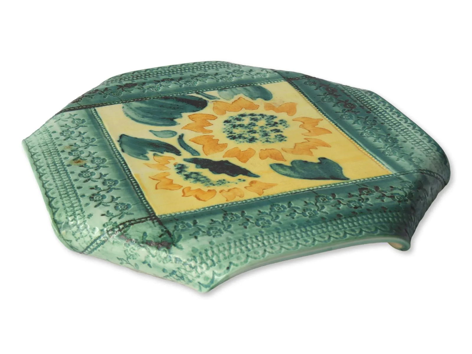 French Hand-Made Majolica Trivet - 3