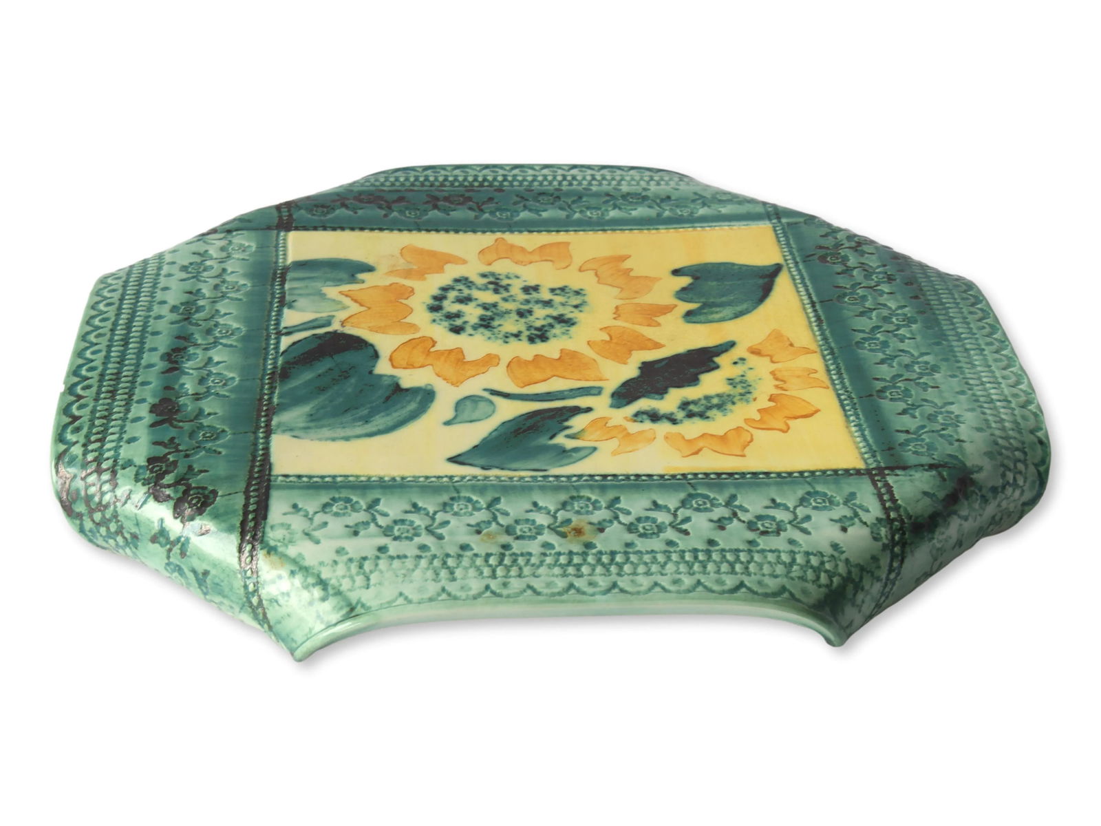 French Hand-Made Majolica Trivet - 6