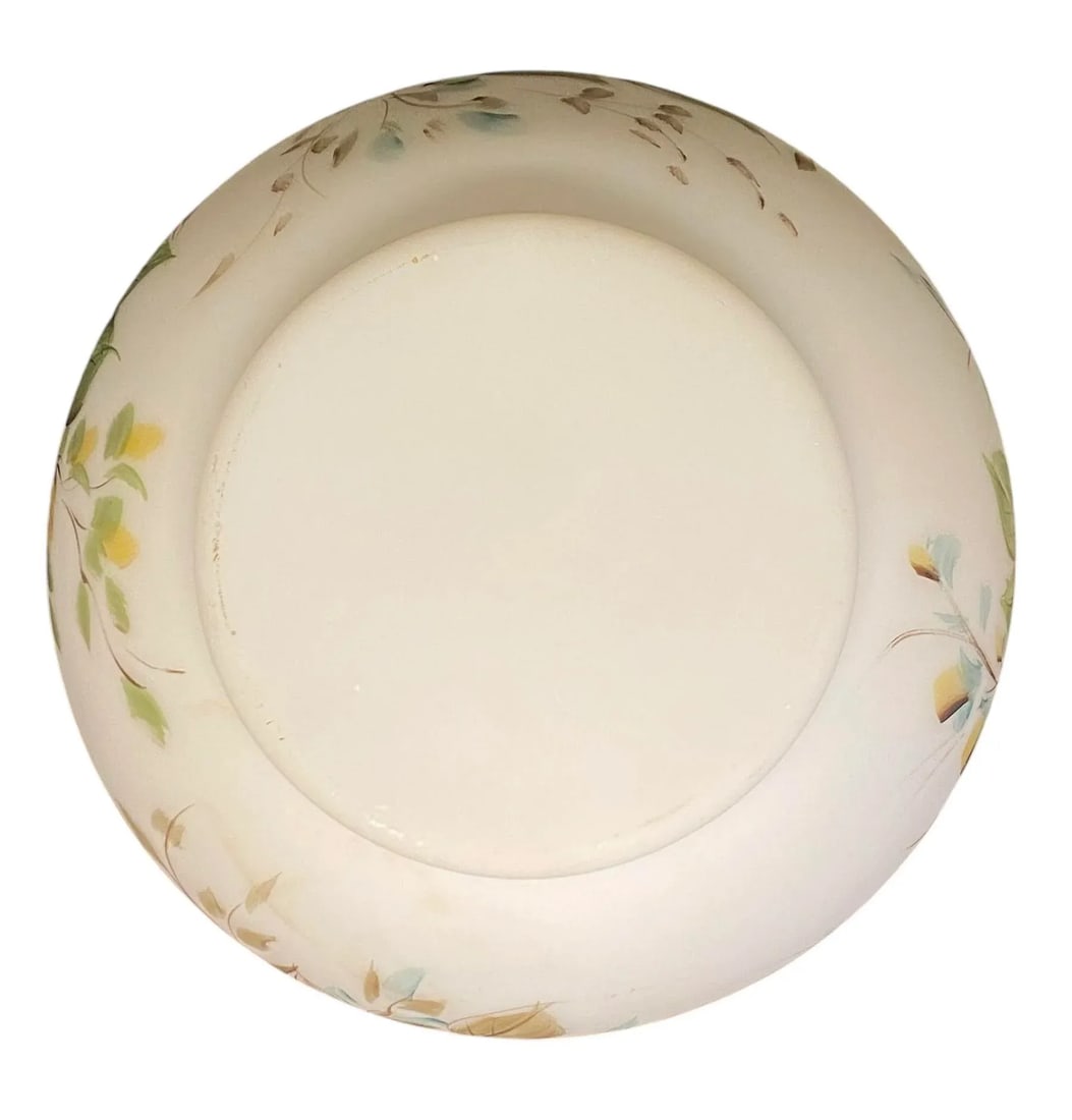 Mid 20th Century L. G. Wright Hand Painted Milk Glass Candy Box With Pink Roses Decoration - 9