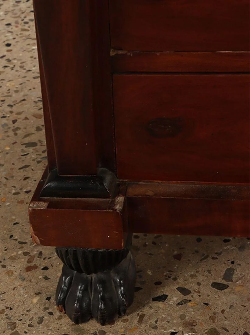 French Bronze Mounted 19thc Empire Black Marble Ropes Commode or Chest of Drawers - 6