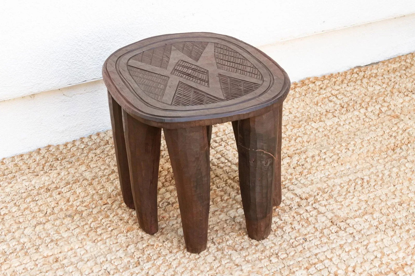 Egan Nupe Rustic African Stool - 4