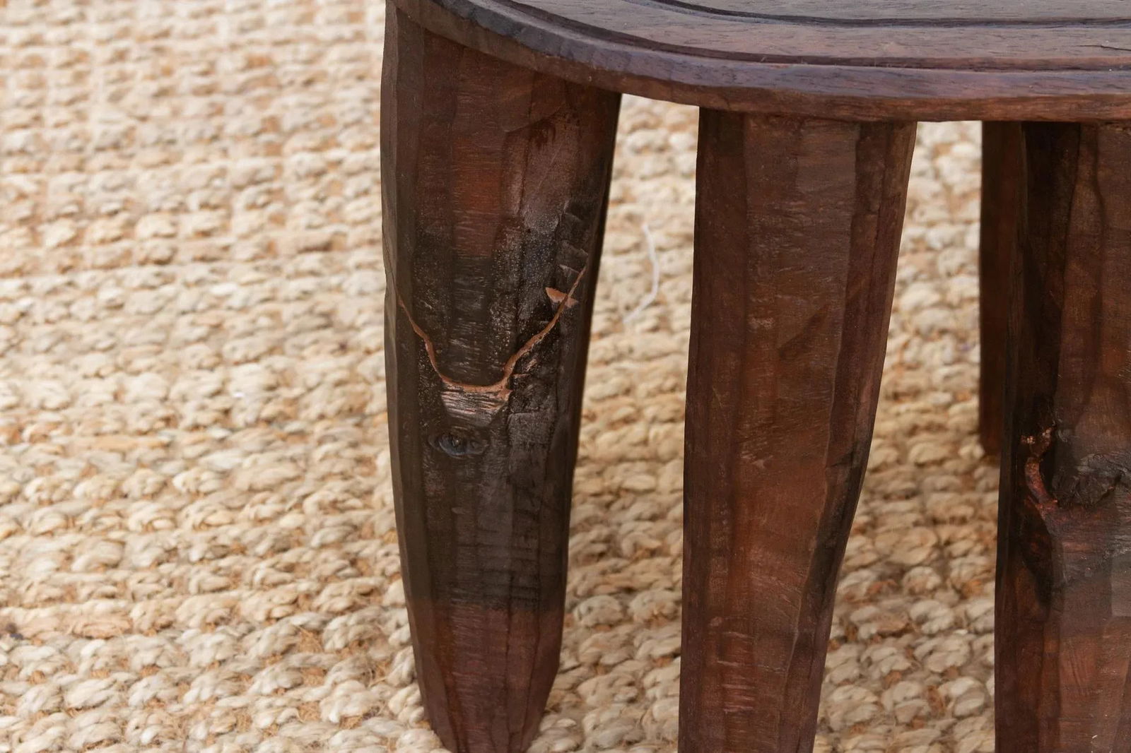 Egan Nupe Rustic African Stool - 7