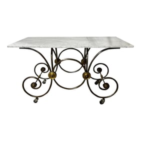 Mid-Century Reproduction French Patisserie Marble Top Table