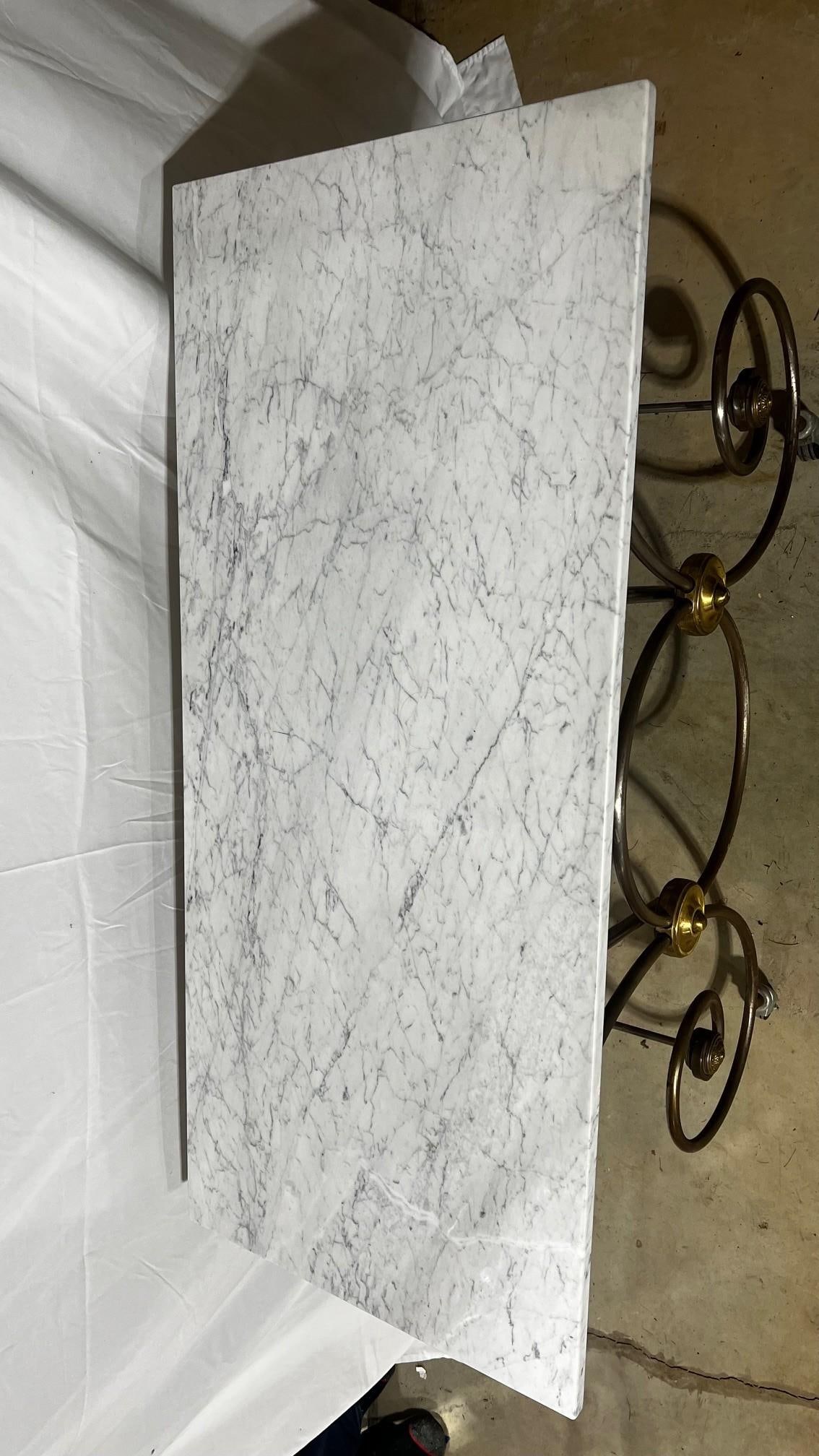 Mid-Century Reproduction French Patisserie Marble Top Table - 6