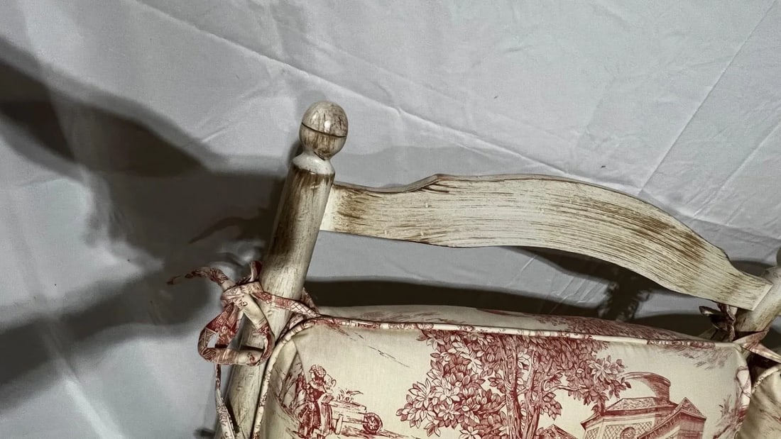 1990s Sam Moore French Country Toile Cotton Upholstery Fabric Settee - 10