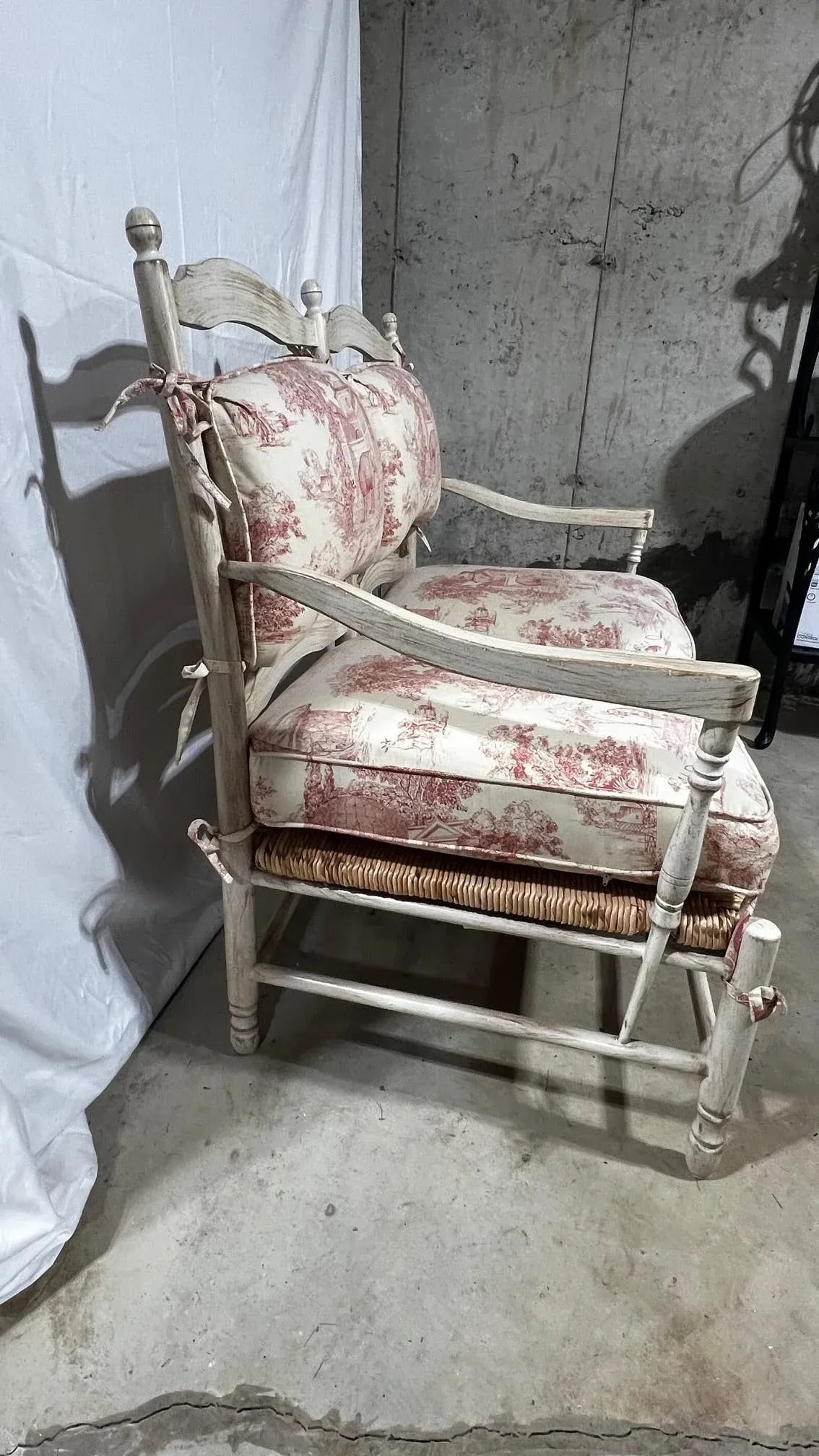 1990s Sam Moore French Country Toile Cotton Upholstery Fabric Settee - 5