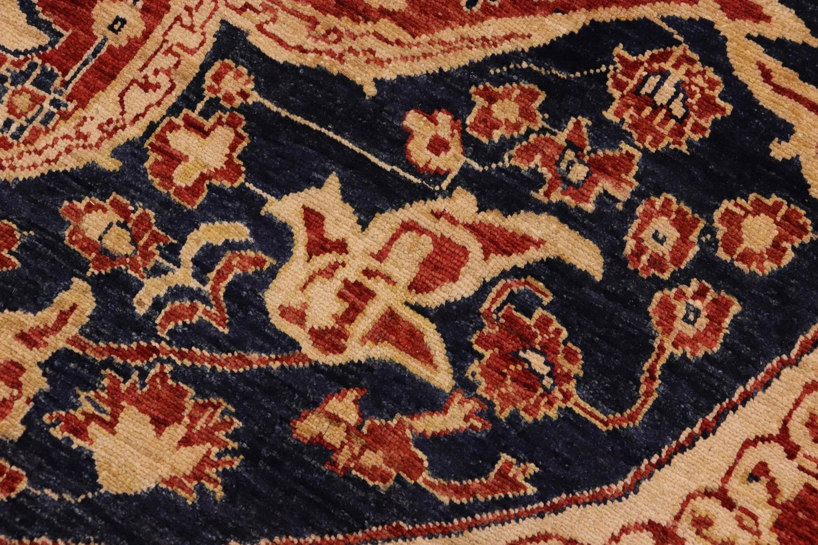 Tribal Heriz Ziegler Rust Blue Hand-Knotted Rug - 9'4'' X 11'5'' - 4