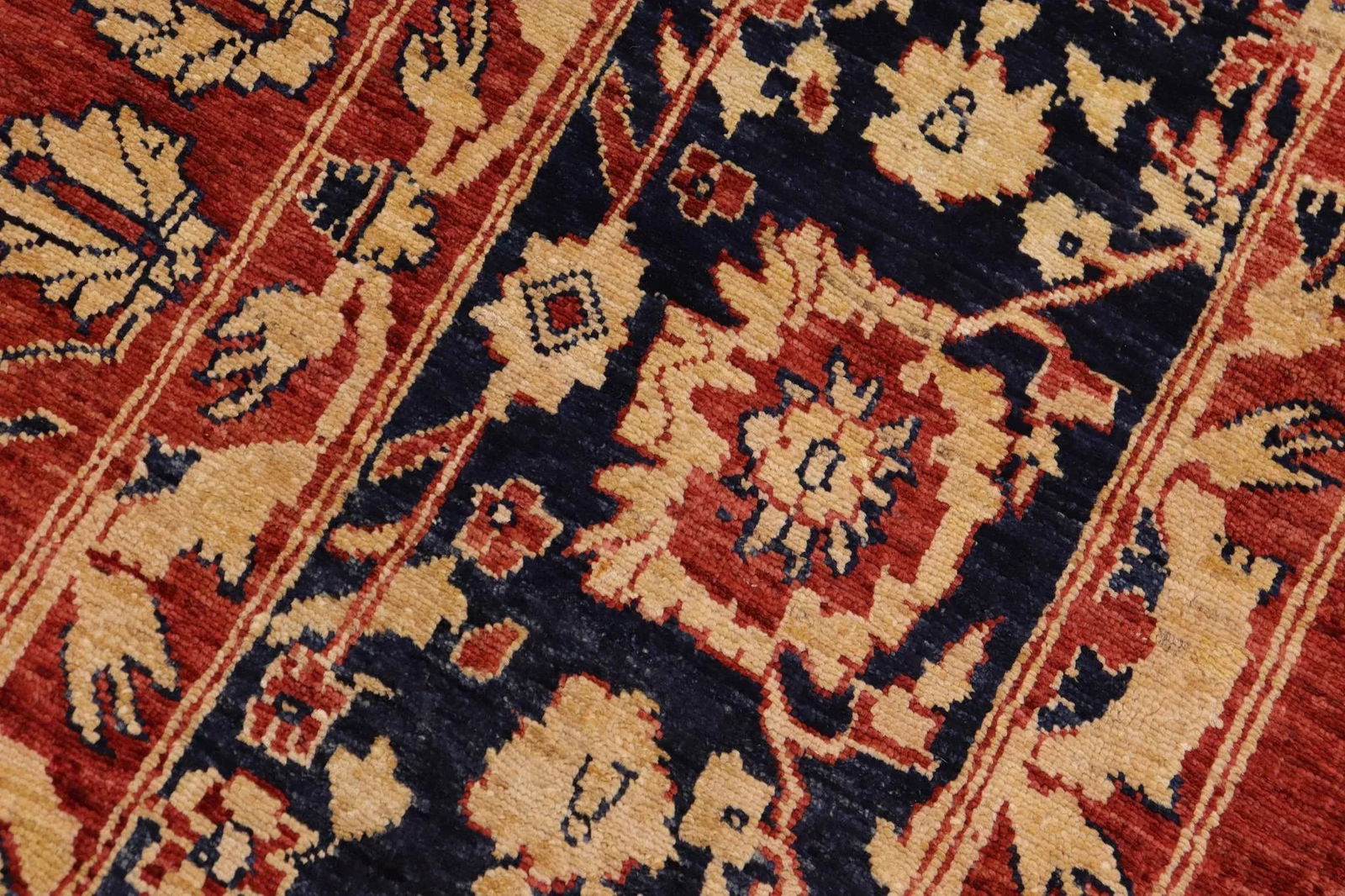 Tribal Heriz Ziegler Rust Blue Hand-Knotted Rug - 9'4'' X 11'5'' - 7