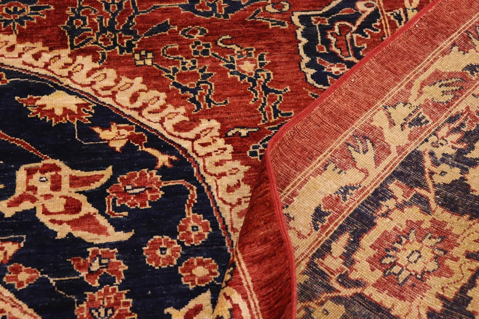 Tribal Heriz Ziegler Rust Blue Hand-Knotted Rug - 9'4'' X 11'5'' - 8