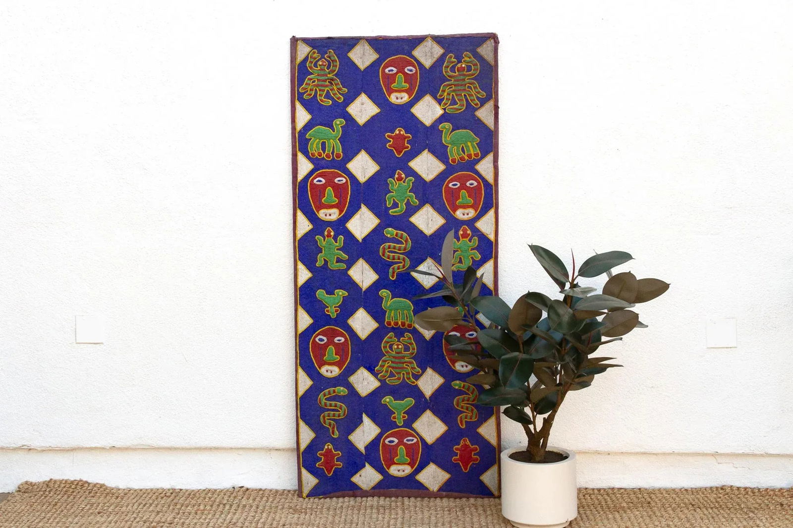 Vintage Yoruba Spirit Beaded Wall Panel - 3