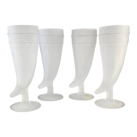 Tiara Frosted Powder Horn Cornucopia Pilsner Glasses 8.25"