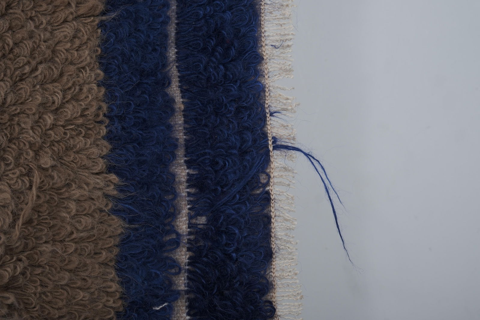 Vintage Angora Wool Turkish Shaggy Rug 4'2'' X 5'2'' - 8