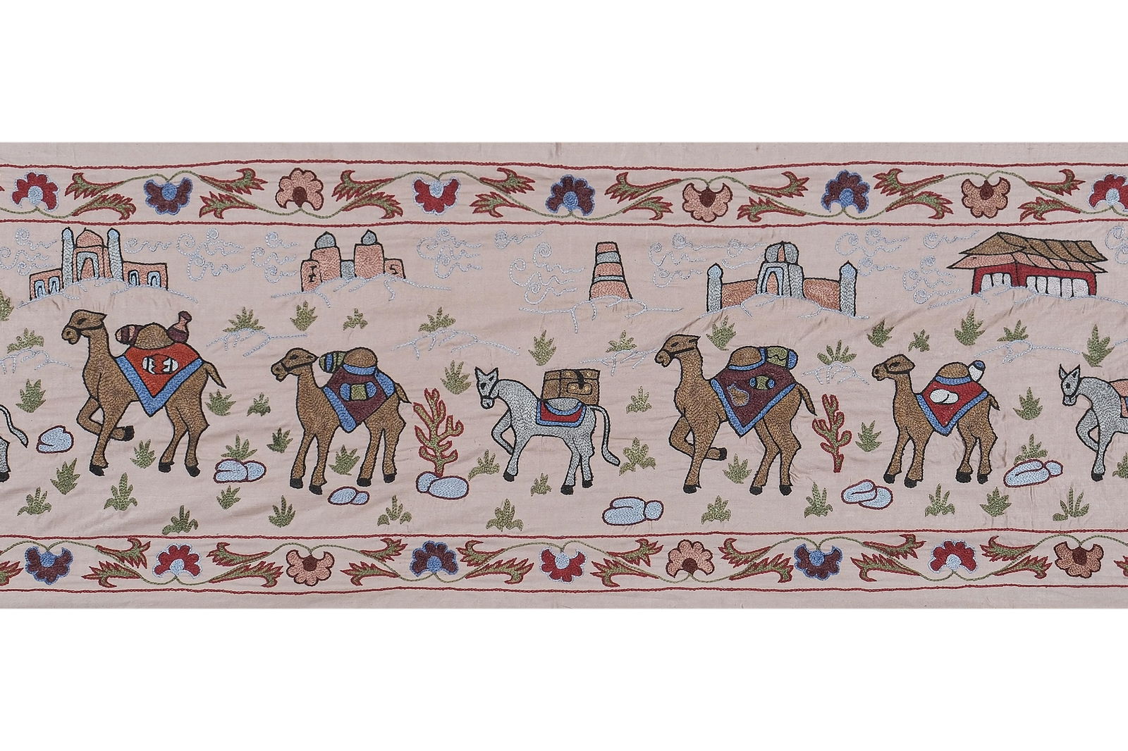 Tashkent Suzani Animal Silk Tablecloth Case Made From a 19th Century Textile - 5