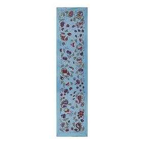 Blue Suzani Wall Tapestry - Floral Wall Decor 1'7'' X 6'2''