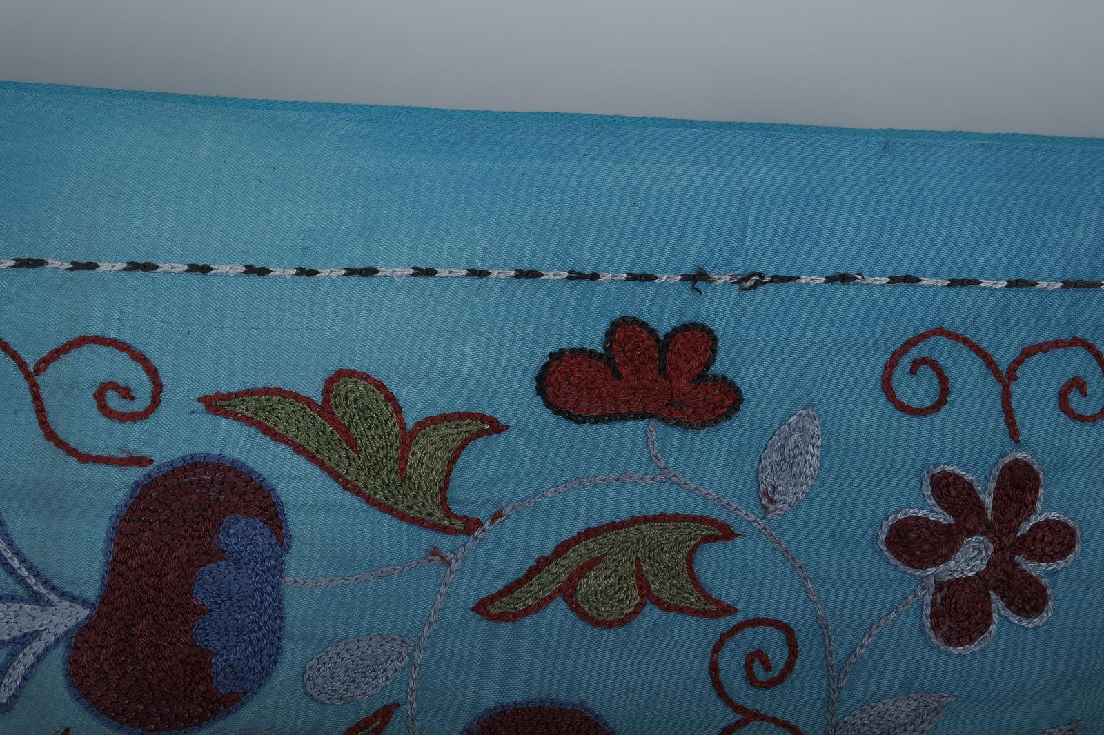 Blue Suzani Wall Tapestry - Floral Wall Decor 1'7'' X 6'2'' - 7