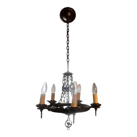 1990s Rejuvenation 18" Iron Chandelier