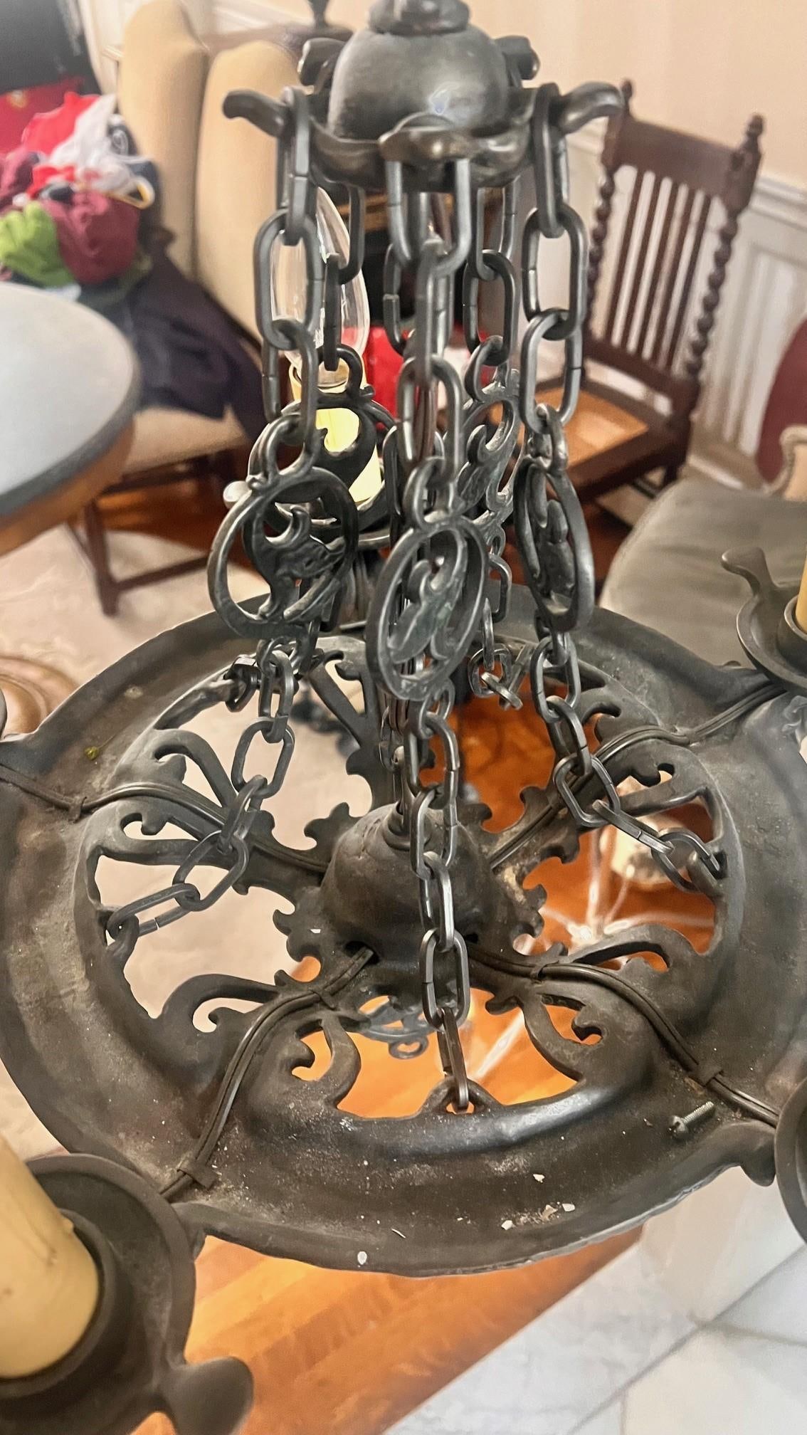 1990s Rejuvenation 18" Iron Chandelier - 2