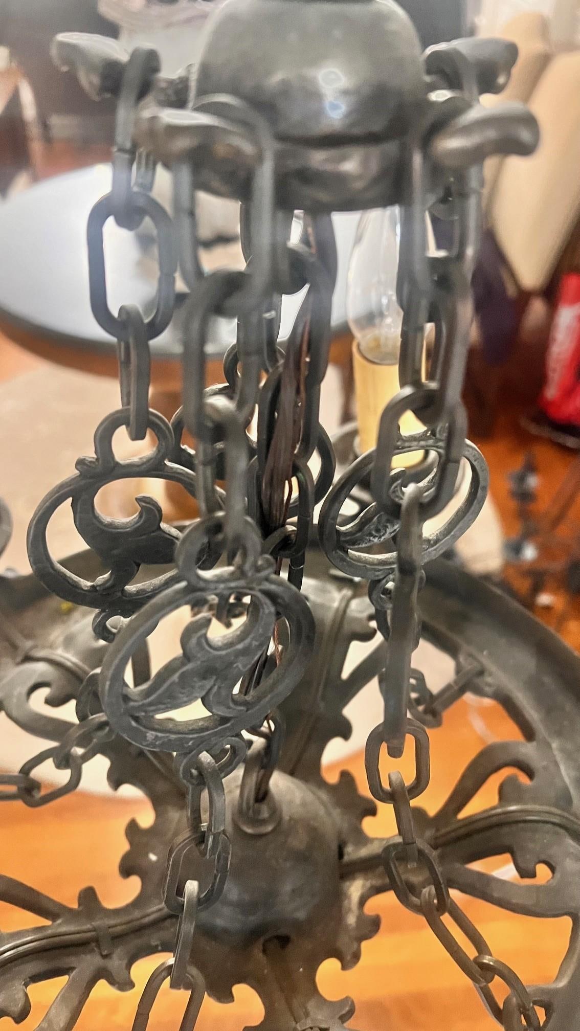 1990s Rejuvenation 18" Iron Chandelier - 3