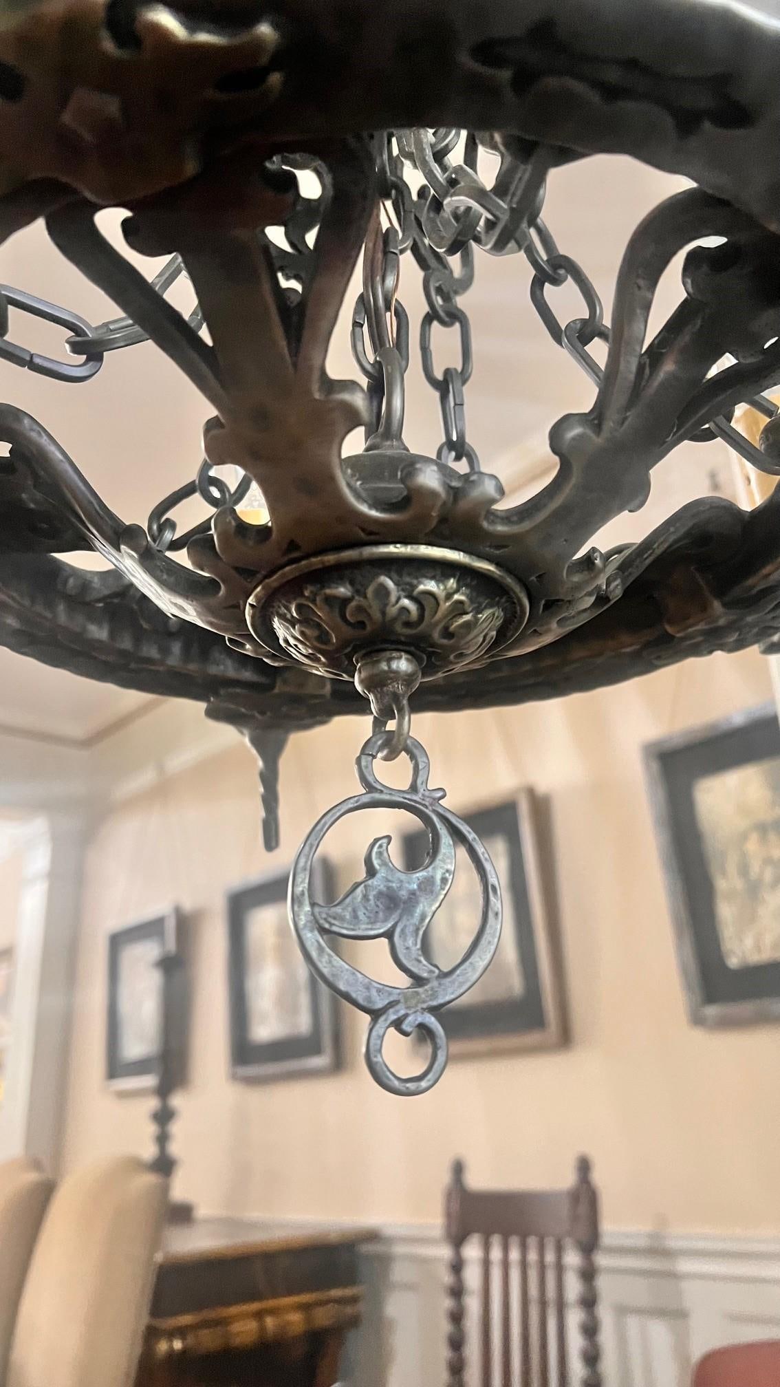 1990s Rejuvenation 18" Iron Chandelier - 5