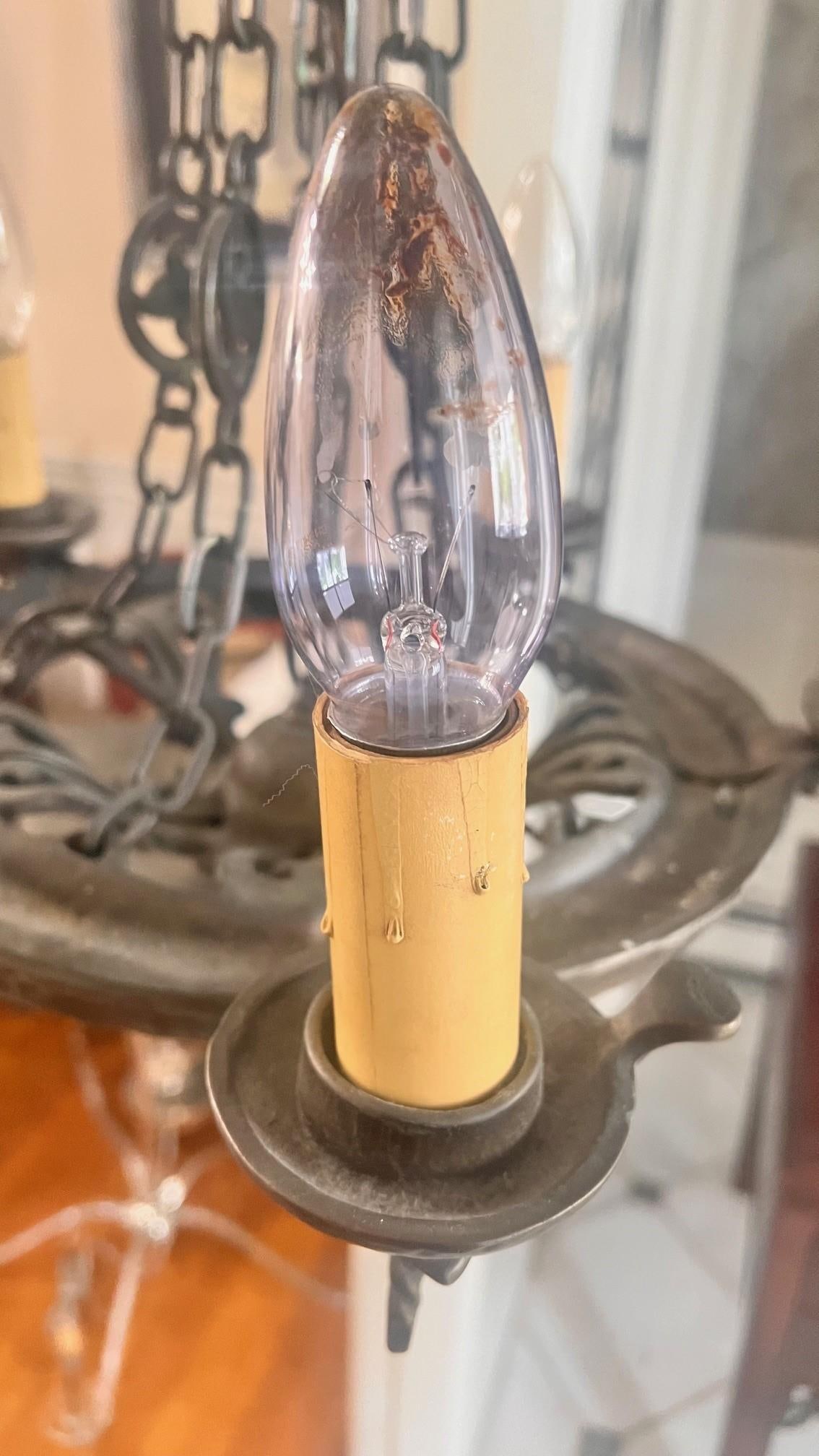 1990s Rejuvenation 18" Iron Chandelier - 6