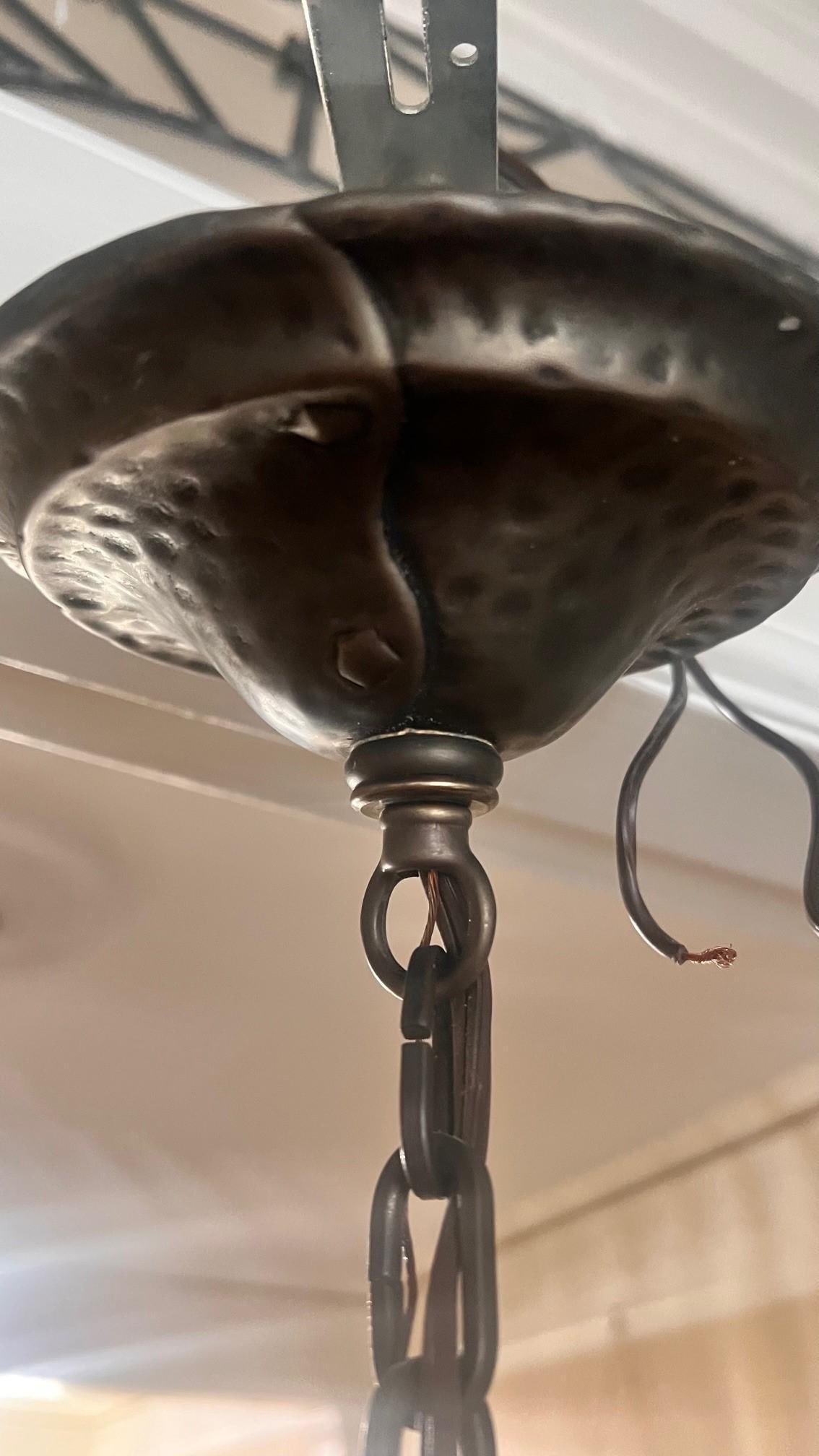 1990s Rejuvenation 18" Iron Chandelier - 7