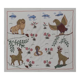 Animal Suzani Wall Hanging Decor 2'9'' X 3'2''